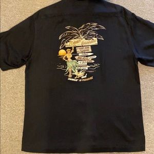 Tommy Bahama silk embroidered short sleeve